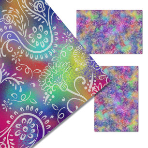 Papel De Seda Boho florió la línea blanca arte en la mirada tier