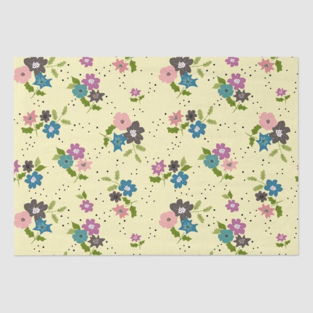 Papel De Seda Boho Flower Clusters (Anverso)