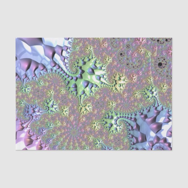 Papel De Seda Boho Hippie Groovy brillante fractal arcoiris colo (Anverso)