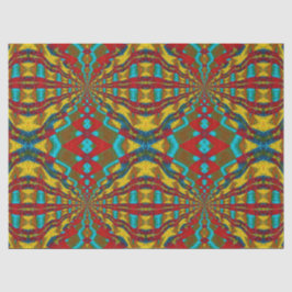 Papel De Seda Boho Hippie Rojo Amarillo Azul Vintage Tíbal Étnic