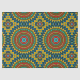 Papel De Seda Boho Hippie Rojo Amarillo Azul Vintage Tíbal Étnic