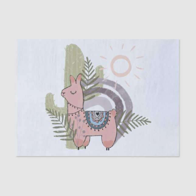 Papel De Seda Boho Llama (Anverso)