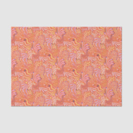 Papel De Seda Boho Playero Hierba de Mar Naranja