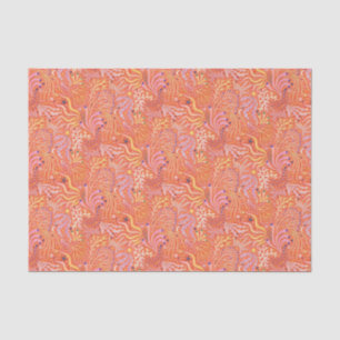 Papel De Seda Boho Playero Hierba de Mar Naranja