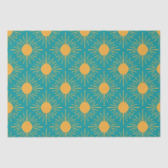 Papel De Seda Boho Ray de Sun Turquoise (Anverso)