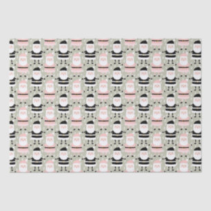 Papel De Seda Boho rosa verde Santa Claus Navidad Holiday Xmas
