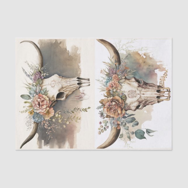 Papel De Seda Boho Skulls (Anverso)