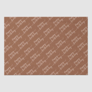 Papel De Seda Boho Summer Brown Terracotta Trendy Feliz cumpleañ