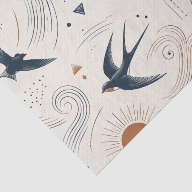 Papel de seda Boho Swallow & Sun (Detalle)