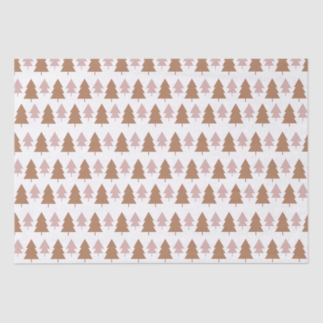 Papel De Seda Boho Terracotta Vacaciones de árboles de Navidad b (Anverso)