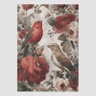 Papel De Seda Boho Vintage Birds & Florals