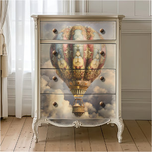 Papel De Seda Boho Vintage Bohemio Globo Aerostático Decoupage