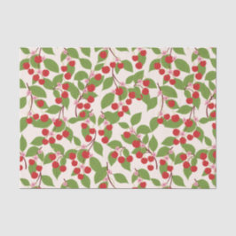 Papel De Seda Boho Vintage Cerezas Rojas Fiesta de Despedida de 