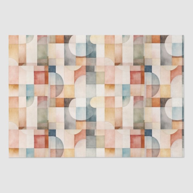 Papel De Seda Boho Watercolor Resumen Arte (Anverso)