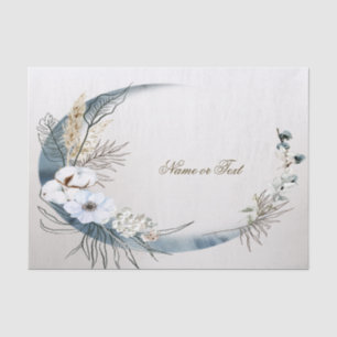 Papel De Seda Boho White Orchid Flores Blue Moon Elegant Fiesta