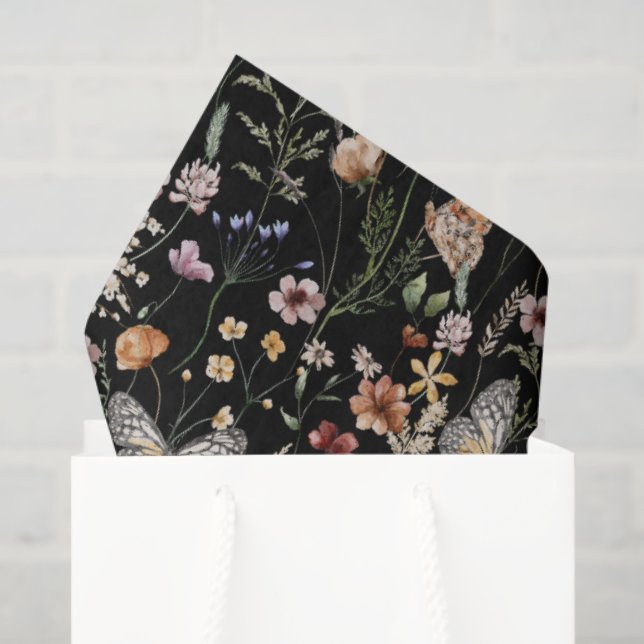 Papel De Seda Boho Wildflower Tissue Paper Wedding Gift Wrap (Bolsa de regalo)