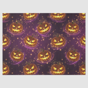 Papel De Seda Bokeh Halloween Calabaza Encendida (2)