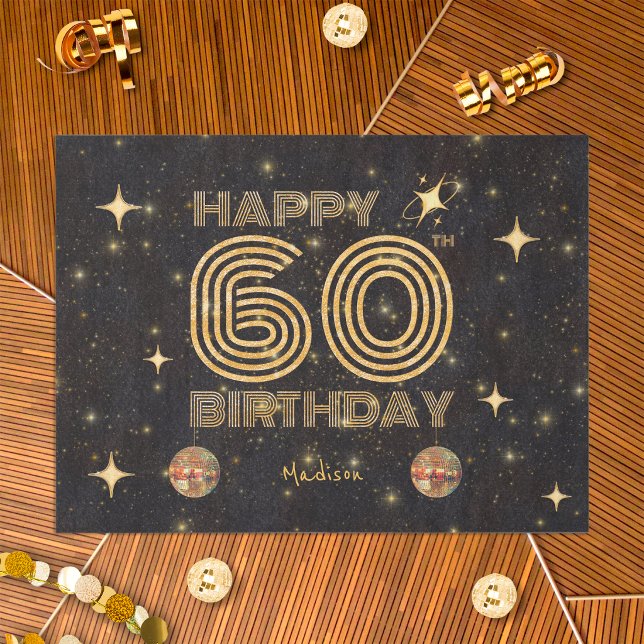 Papel De Seda Bola de discoteca bailando oro negro Cumpleaños fe (Subido por el creador)