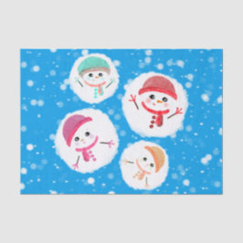 Papel De Seda bola de nieve y azul Snowman