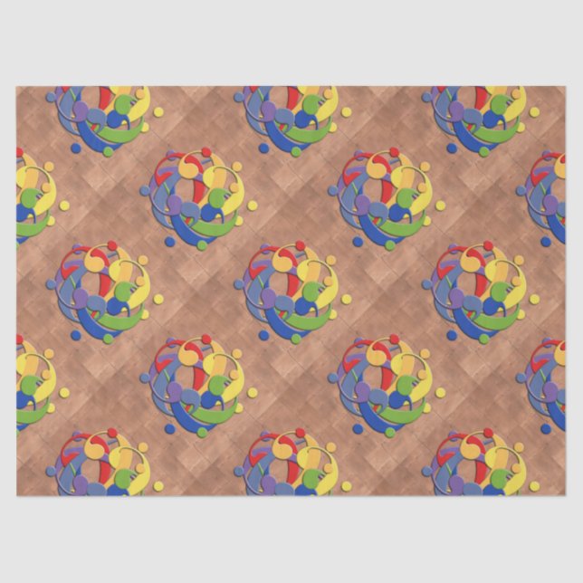 Papel De Seda Bola del rompecabezas del arco iris del Clef bajo (Anverso)