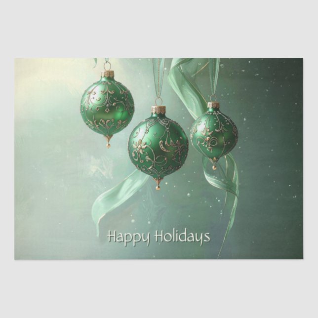 Papel De Seda Bola Verde de Navidad Fiesta (Anverso)