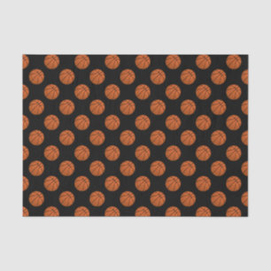 Papel De Seda Bolas de baloncesto marrones en negro