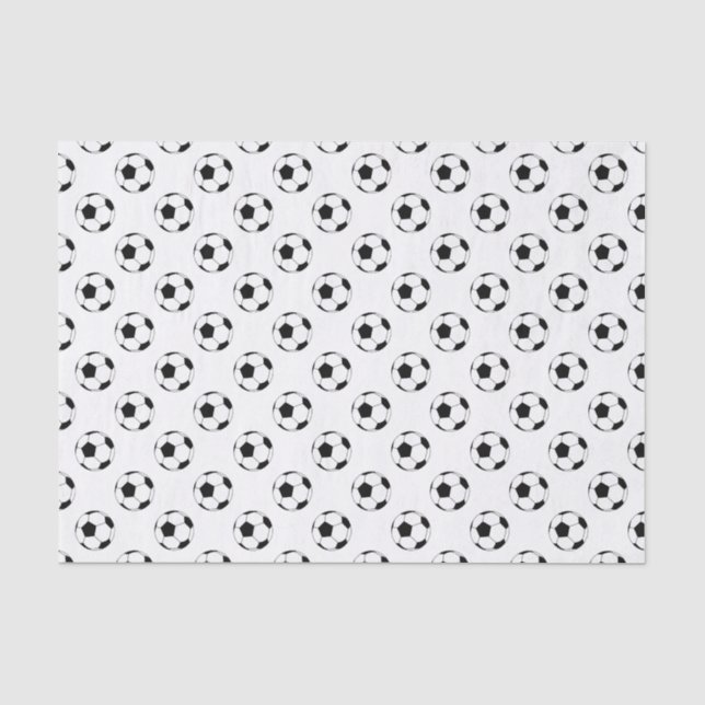 Papel De Seda Bolas de fútbol blanco/negro en blanco (Anverso)