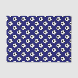 Papel De Seda Bolas de fútbol negro/blanco, azul marino