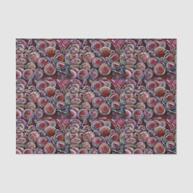 Papel De Seda Bolas de Navidades rojos (Anverso)