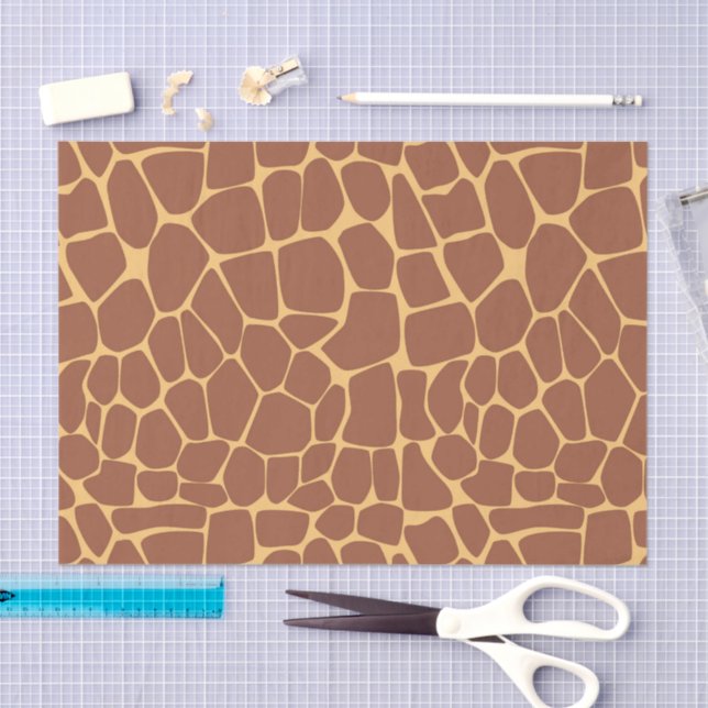 Papel De Seda Bold Brown Tan Classic Giraffe Animal Decoupage (Artesanía)