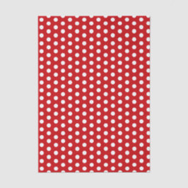 Papel De Seda Bold White Polka Dots on Red