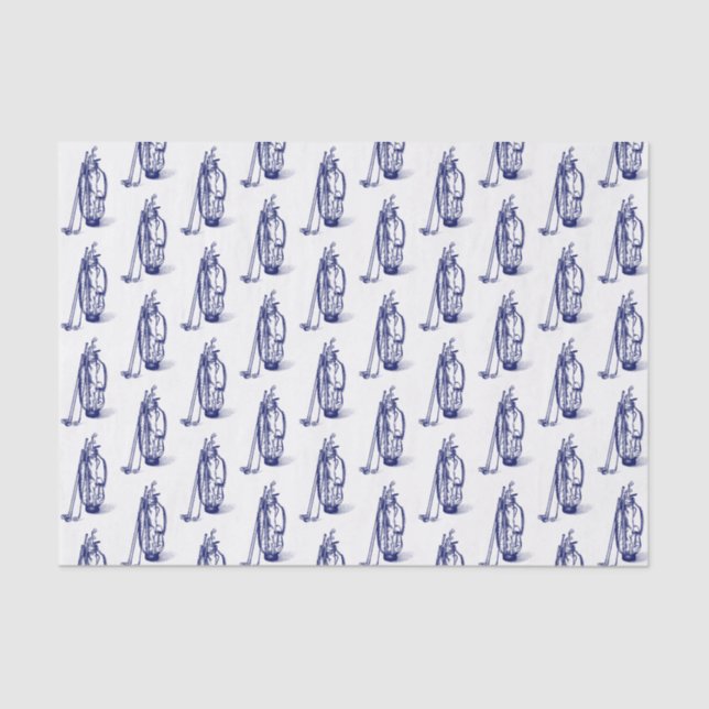 Papel De Seda Bolsa de Golf Clubs de Golf Azules (Anverso)