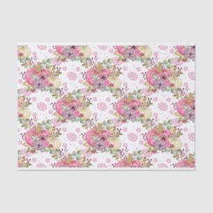 PAPEL DE SEDA BOMBAS DE OTOÑO Y FLORES DE COLOR ACUÁTICO