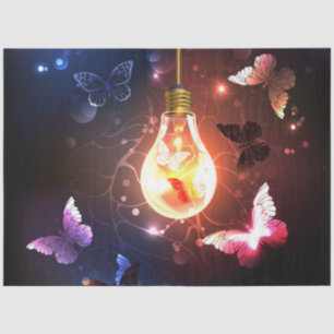 Papel De Seda Bombilla brillante con mariposas nocturnas