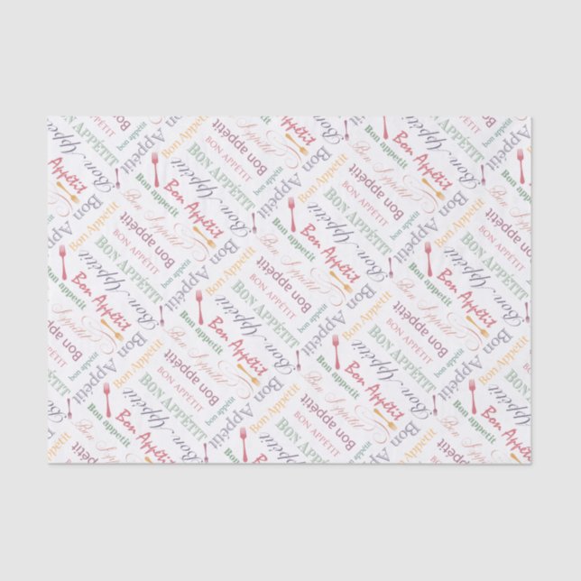 Papel De Seda Bon gastrónomo Appetit del modelo del amante de la (Anverso)