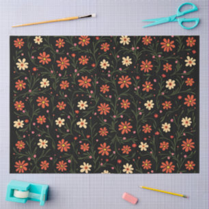 Papel De Seda Bonita colección de flores de época moderna