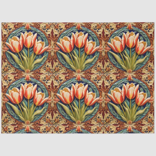 Papel De Seda Bonita colección moderna de Tulips (Anverso)