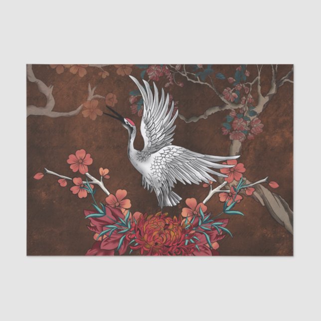 Papel De Seda Bonita grúa (Anverso)