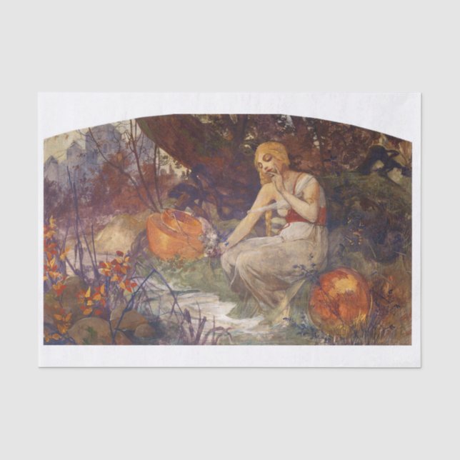 Papel De Seda Bonita página de arte vintage (Anverso)