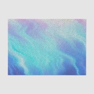 Papel De Seda Bonito Aqua Blue Purple Pastel Mosaic