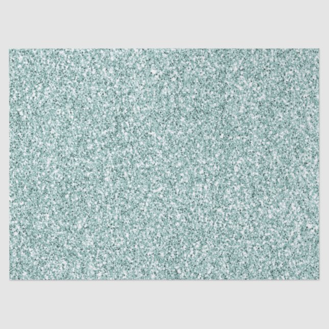 Papel De Seda Bonito Aqua Mint Glitzy Purpurina    (Anverso)