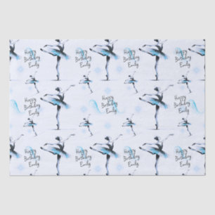 Papel De Seda Bonito Ballerina Cualquier Nombre Cumpleaños Azul