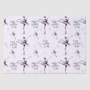 Papel De Seda Bonito Ballerina Cualquier Nombre Morado Cumpleaño