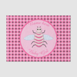 Papel De Seda Bonito Bebé Rosa Bee Personalizado