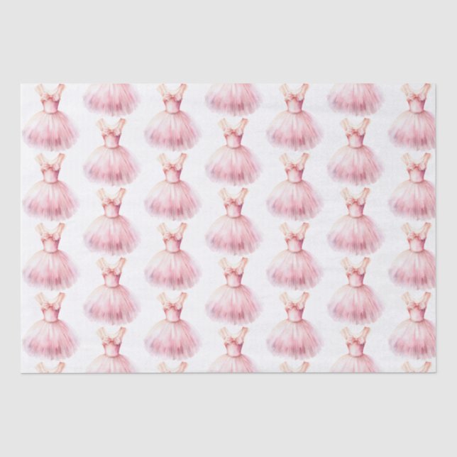 Papel De Seda Bonito con vestido de ballet rosado (Anverso)