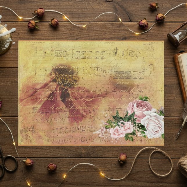 Papel De Seda Bonito de flores rosadas Desnudamiento Ephemera de (Subido por el creador)