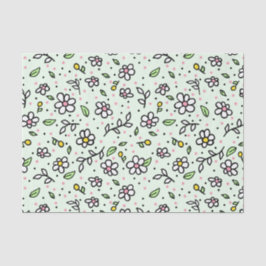 Papel De Seda Bonito Doodle Daisy Flowers Cute Girly Pattern
