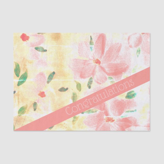 Papel De Seda Bonito Felicitaciones Coral (Anverso)