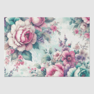 Papel De Seda Bonito Floral Shabby Chic Cumpleaños