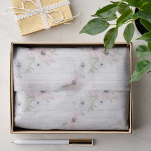 Papel De Seda Bonito Flores Blancas Rosadas Ducha Bridal